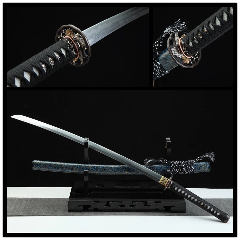 Katana Plum Blossom Blue Flame Damascus Folded Blade 藍梅 | KatanaSwordArt Katana For Sale 2025