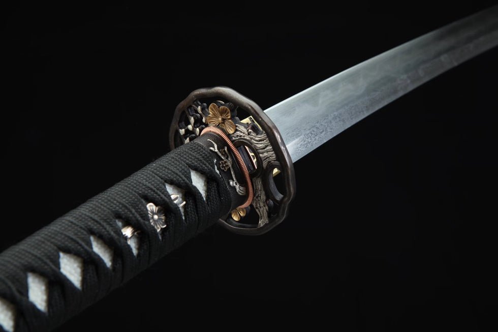 Katana Plum Blossom Blue Flame Damascus Folded Blade 藍梅 | KatanaSwordArt Katana For Sale 2025