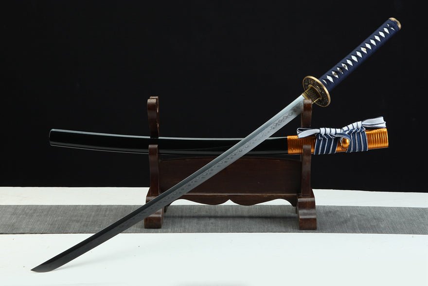 Katana Sea Wave 1095 High Carbon Clay Tempered Steel Black Saya 海浪 | KatanaSwordArt Katana For Sale 2025