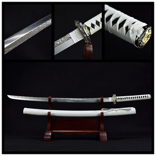 REAL Katana Golden Aster Damascus Steel Clay Tempered Wenge 金菊