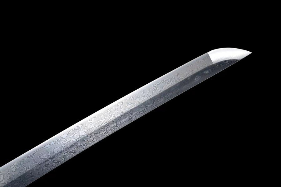 Katana Shenlong Damascus Folded Wood Saya 神龍 | KatanaSwordArt Katana For Sale