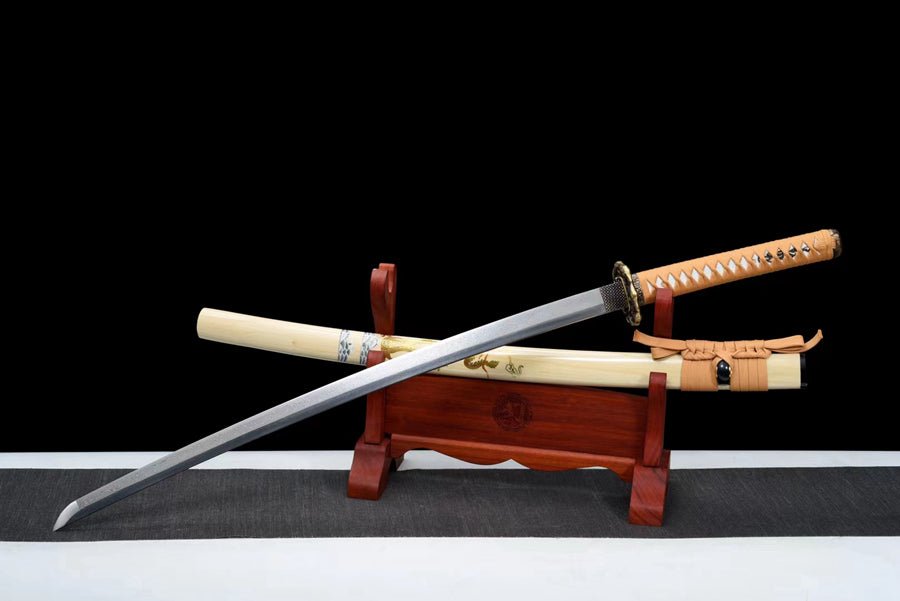 Katana Shenlong Damascus Folded Wood Saya 神龍 | KatanaSwordArt Katana For Sale