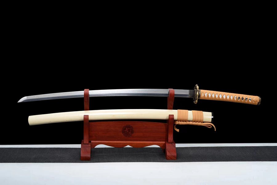 Katana Shenlong Damascus Folded Wood Saya 神龍 | KatanaSwordArt Katana For Sale