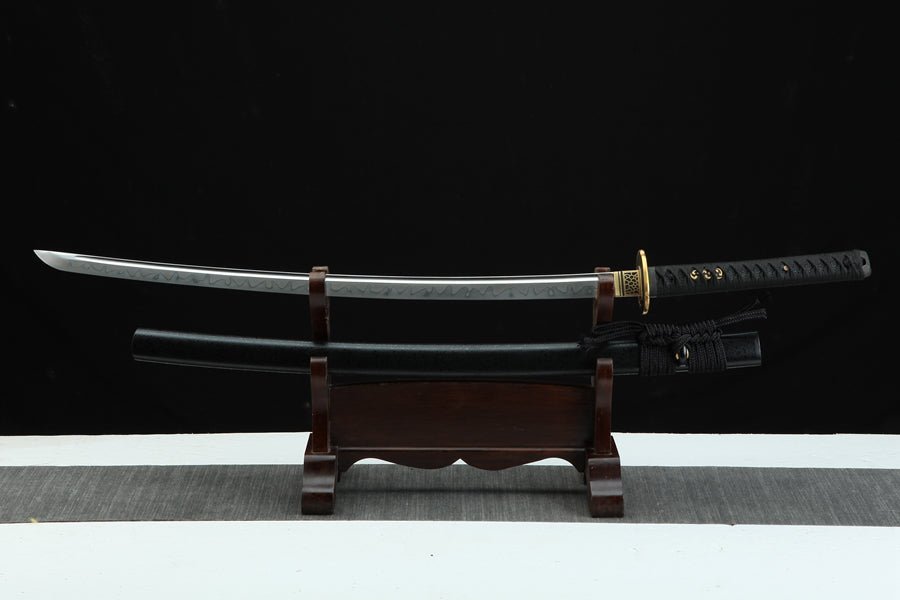 Katana Shuye T10 Clay Tempered Black Saya 樹葉 | KatanaSwordArt Katana For Sale