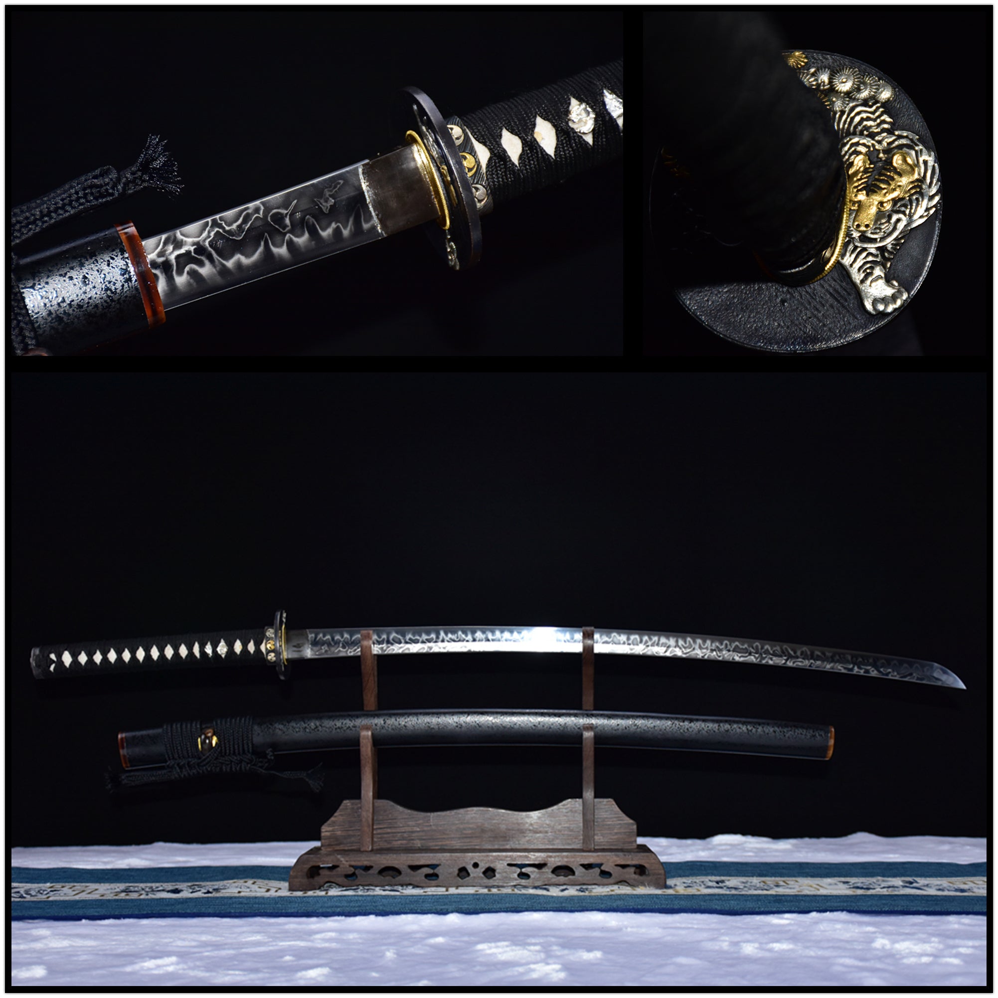 Katana Silver Tiger T10 Clay Tempered Ox Horn 銀虎 | KatanaSwordArt Katana For Sale