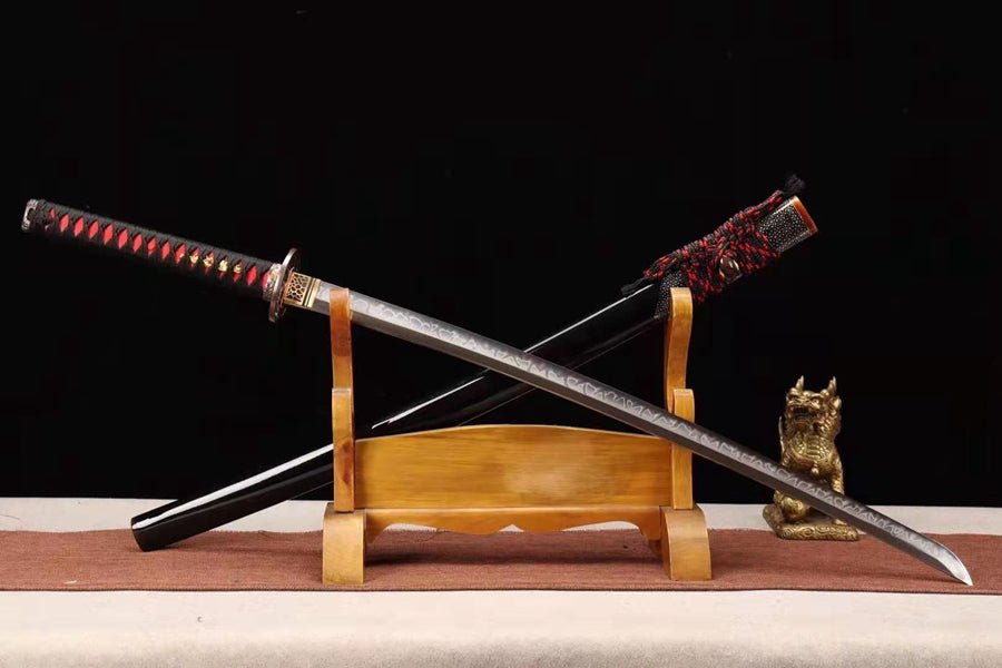 Katana Spear Dragon T10 Clay Tempered Black Saya 長槍 | KatanaSwordArt Katana For Sale 2025