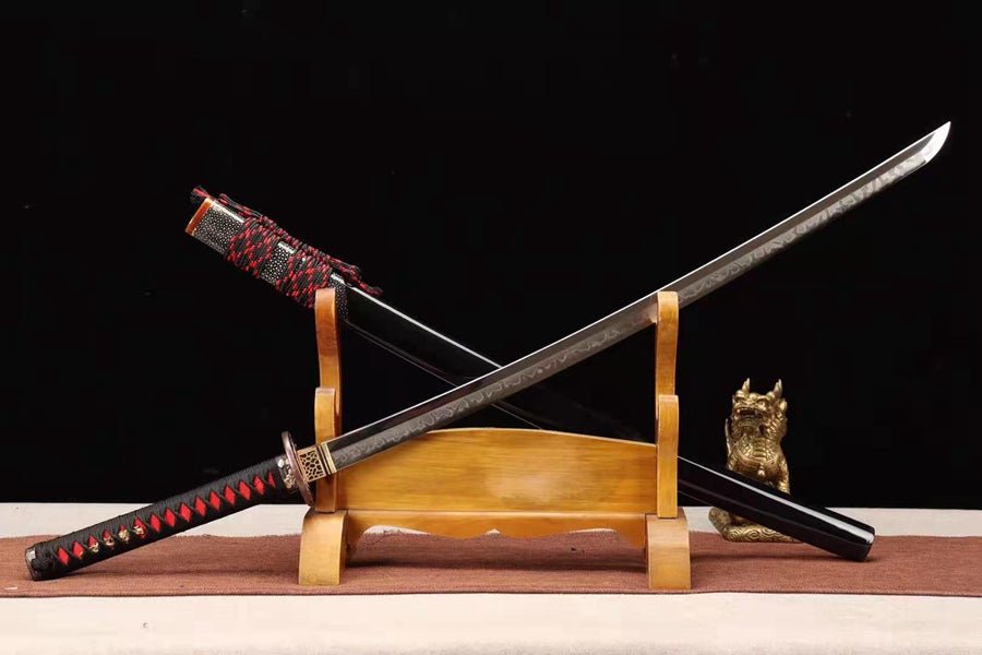 Katana Spear Dragon T10 Clay Tempered Black Saya 長槍 | KatanaSwordArt Katana For Sale 2025