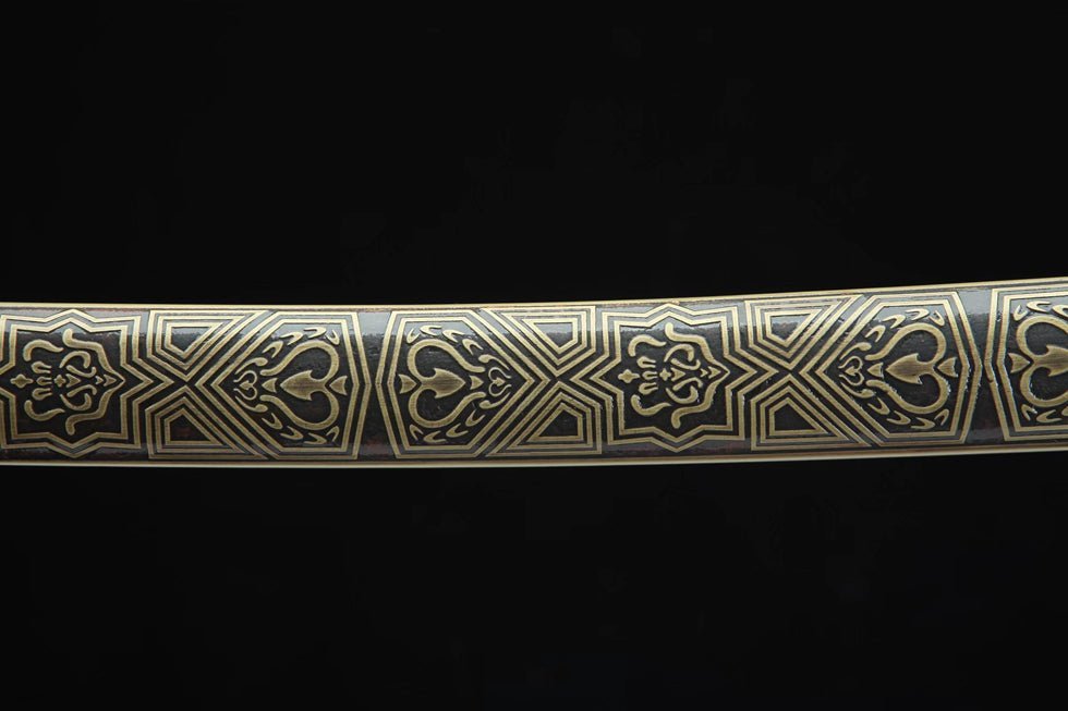 Katana Taoxin Damascus Steel Clay Tempered Brass Saya 桃心 | KatanaSwordArt Katana For Sale 2025