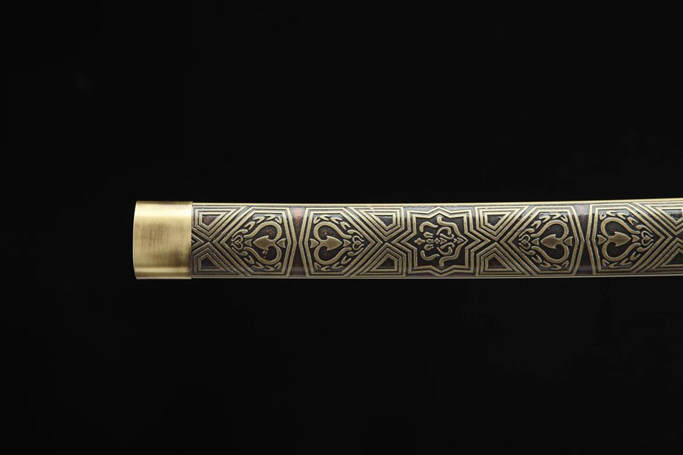 Katana Taoxin Damascus Steel Clay Tempered Brass Saya 桃心 | KatanaSwordArt Katana For Sale 2025
