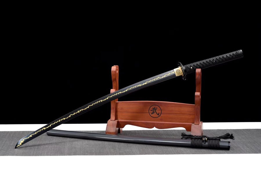 Katana Thunder Manganese Steel Black Blade 驚雷 | KatanaSwordArt Katana For Sale