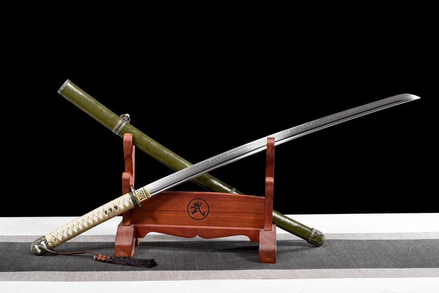 Katana Type 98 WW2 T10 Clay Tempered Green Saya 指揮 | KatanaSwordArt Katana For Sale