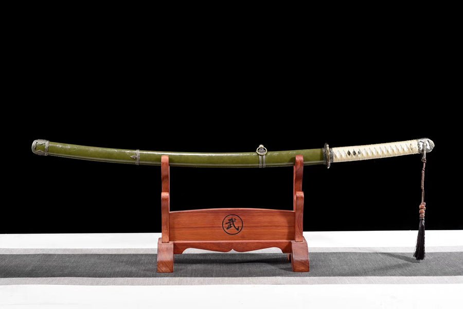 Katana Type 98 WW2 T10 Clay Tempered Green Saya 指揮 | KatanaSwordArt Katana For Sale