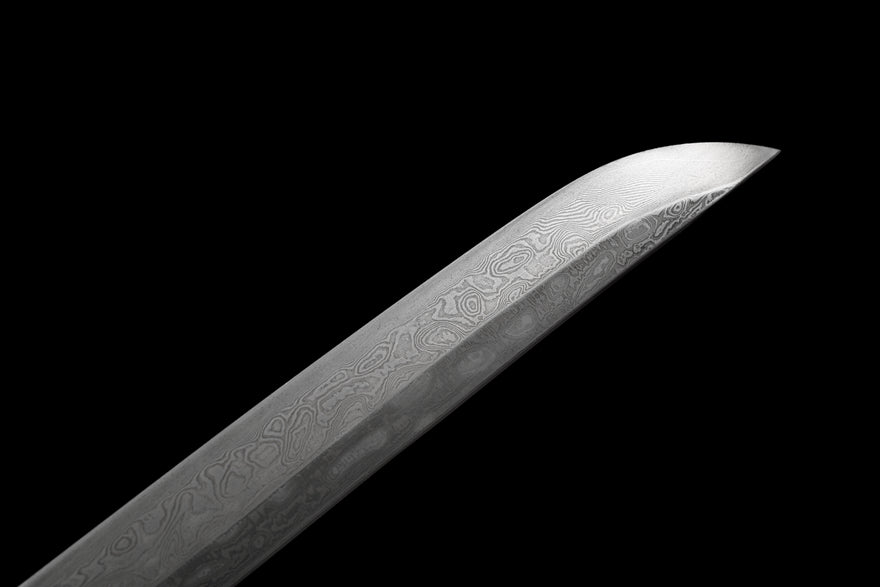 Katana White Damask Damascus Folded Steel White Saya 白綾 | KatanaSwordArt Katana For Sale 2025