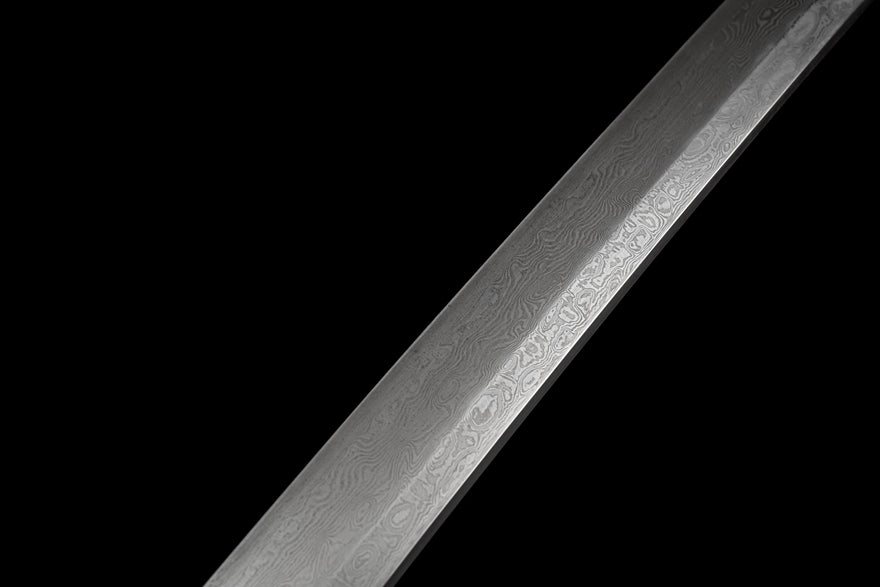 Katana White Damask Damascus Folded Steel White Saya 白綾 | KatanaSwordArt Katana For Sale 2025
