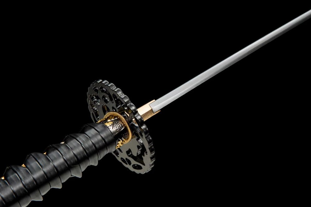 Katana White Rose Carbon Steel Black Saya 白玫瑰 | KatanaSwordArt Katana For Sale