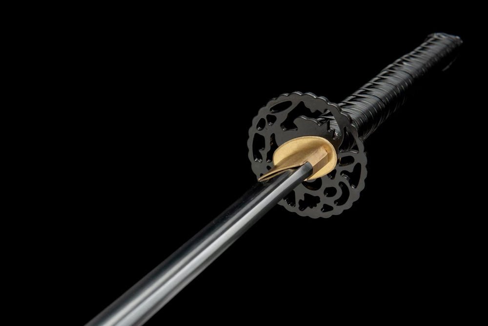 Katana White Rose Carbon Steel Black Saya 白玫瑰 | KatanaSwordArt Katana For Sale