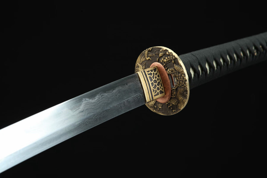 Katana Xianhe Damascus Folded Clay Tempered 仙鶴 | KatanaSwordArt Katana For Sale 2025