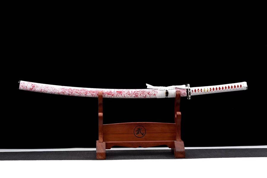 Katana Yingluo Damascus Folded Sakura 瓔珞 | KatanaSwordArt Katana For Sale