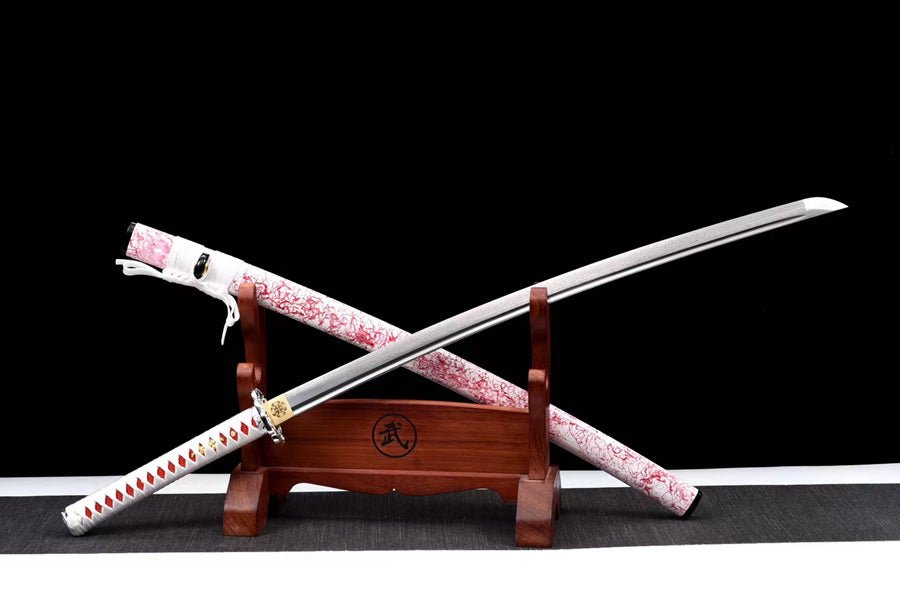 Katana Yingluo Damascus Folded Sakura 瓔珞 | KatanaSwordArt Katana For Sale
