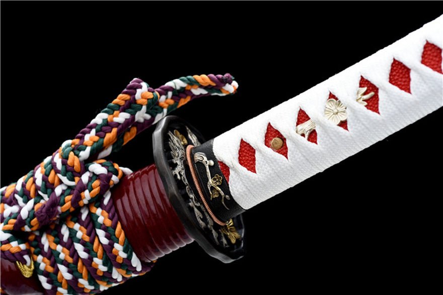 Katana Yingxue Damascus Folded Clay Tempered Red Blade 映雪 | KatanaSwordArt Katana For Sale 2025