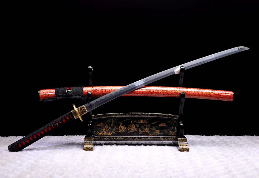 Katana Yuanqie Damascus Folded Orange Saya 沅切 | KatanaSwordArt Katana For Sale 2025
