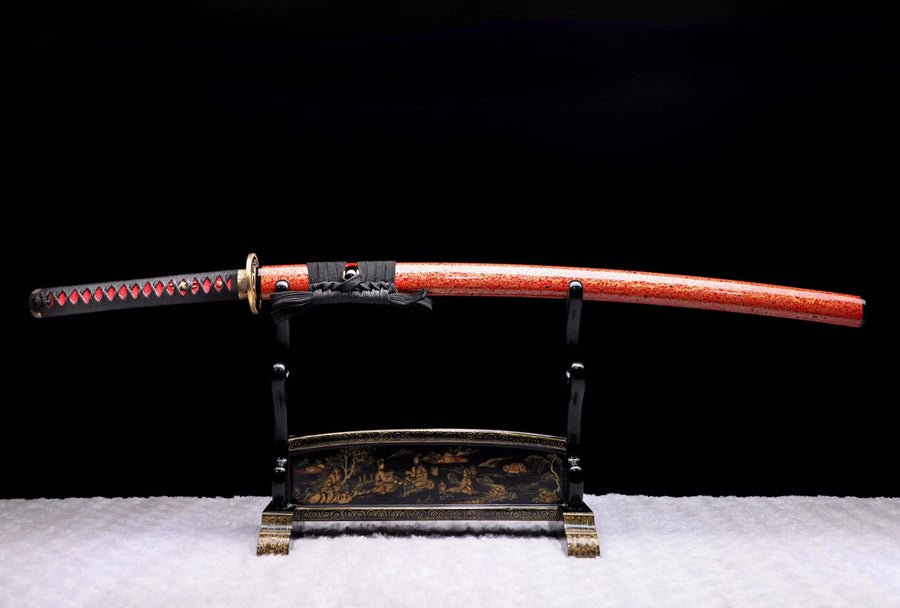 Katana Yuanqie Damascus Folded Orange Saya 沅切 | KatanaSwordArt Katana For Sale 2025