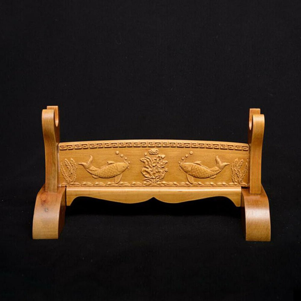 Sword Stand Koi Fish Carving Theme 1 - Layer Rack Base | KatanaSwordArt Sword Stand For Sale 2025