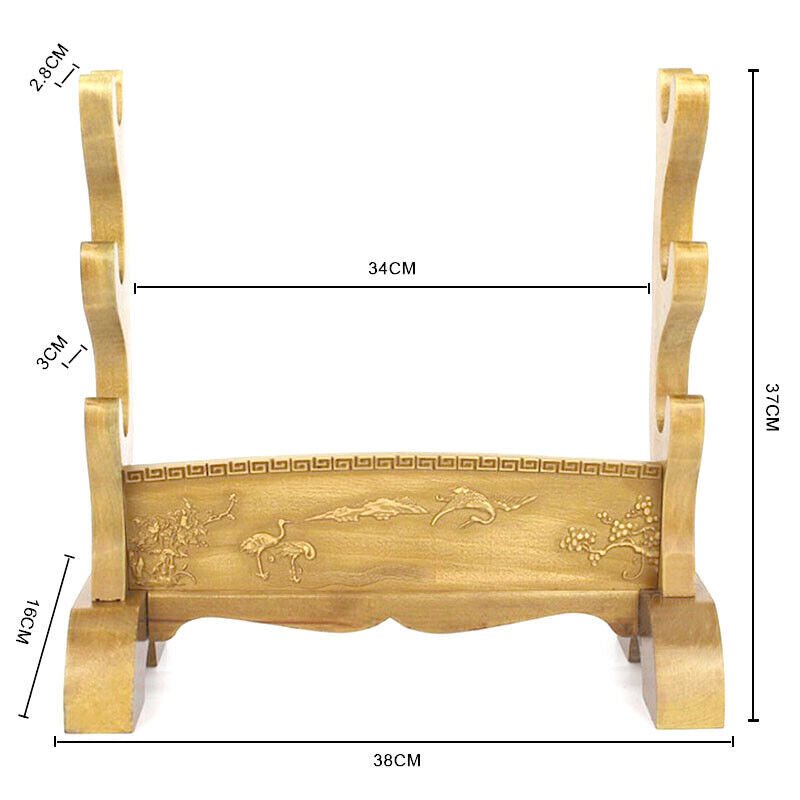 Sword Stand Traditional Carving Theme Three Layer Rack Base | KatanaSwordArt Sword Stand For Sale