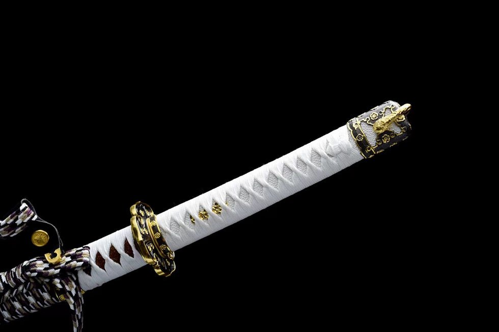 Tachi Sword Jinyin Spring Steel White Tsuka Ito 金櫻 | KatanaSwordArt Katana For Sale