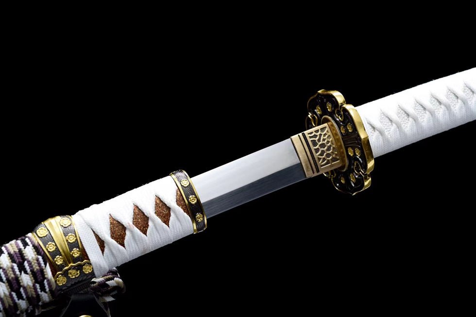 Tachi Sword Jinyin Spring Steel White Tsuka Ito 金櫻 | KatanaSwordArt Katana For Sale