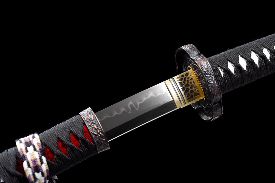 Tachi Sword Kuangshi T10 Clay Tempered Red Saya 狂獅 | KatanaSwordArt Katana For Sale