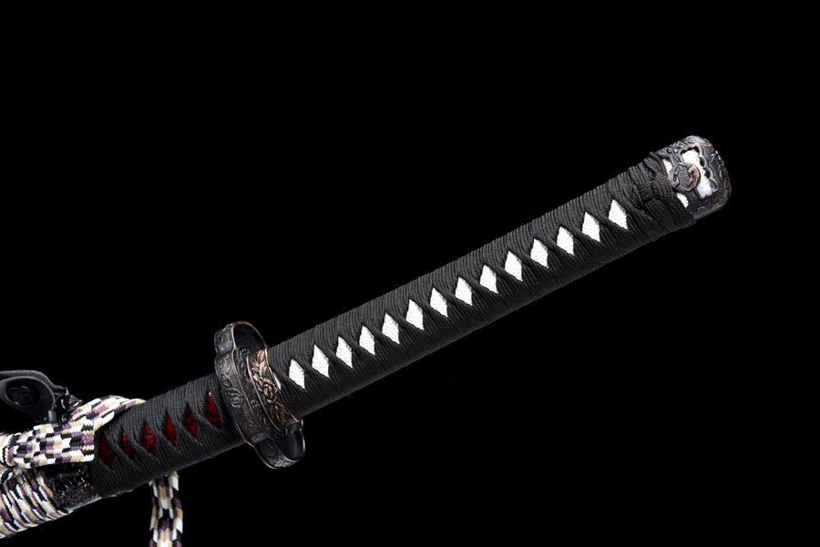 Tachi Sword Kuangshi T10 Clay Tempered Red Saya 狂獅 | KatanaSwordArt Katana For Sale