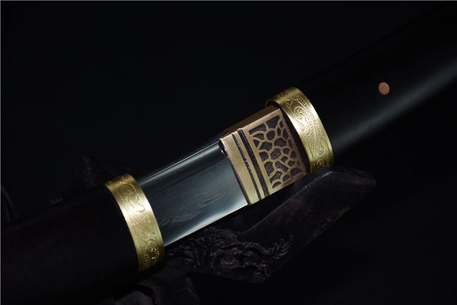 Tanto Sword Wan Damascus Folded Clay Tempered 短黑檀 | KatanaSwordArt Tanto For Sale 2025