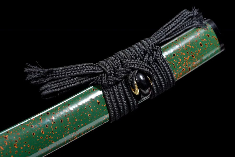 Wakizashi Sword Qinglin T10 Clay Tempered Green Saya 青鱗 | KatanaSwordArt Wakizashi For Sale