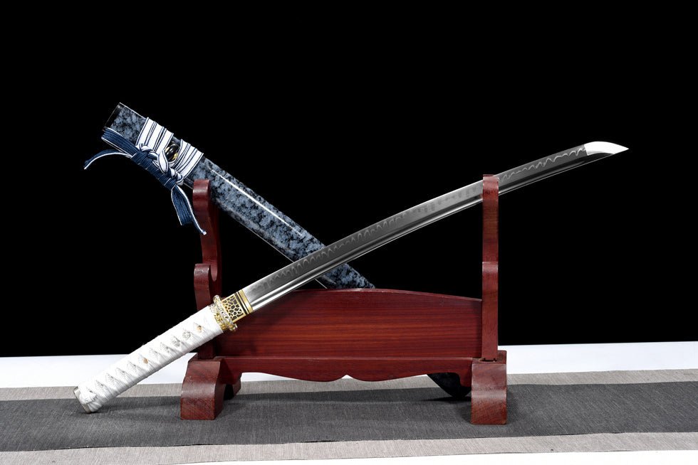 Wakizashi Sword ShiShui T10 Clay Tempered Blue 逝水 | KatanaSwordArt Wakizashi For Sale