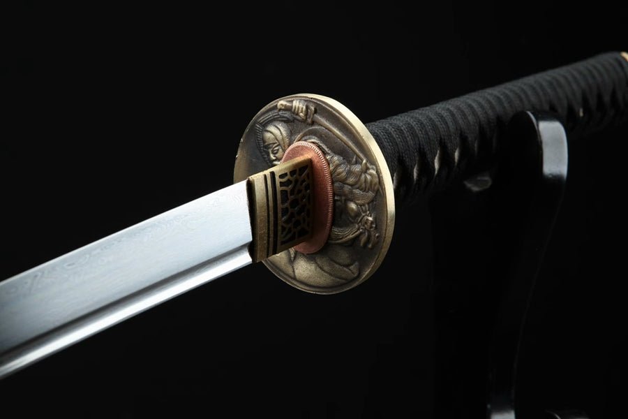 Wakizashi Sword Wushi Damascus Folded Wood Saya 武士 | KatanaSwordArt Wakizashi For Sale